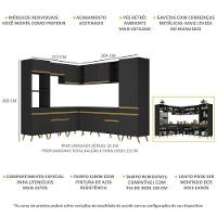 Cozinha Completa De Canto Veneza Gb Mp2046 Com Armário E Balcão Preta - 6