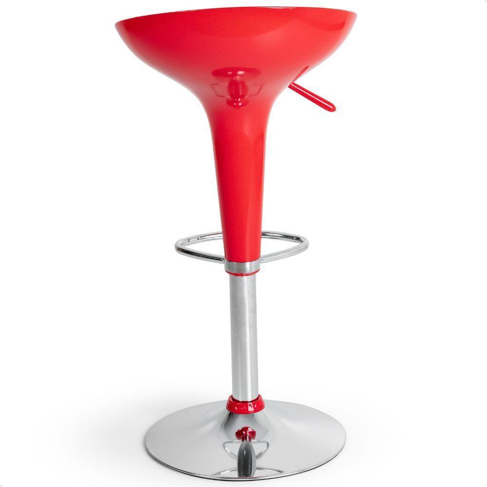 Banquetas Giratória Alta Tulipa Lotus Assento Abs Kit 06 Un Vermelho - 7