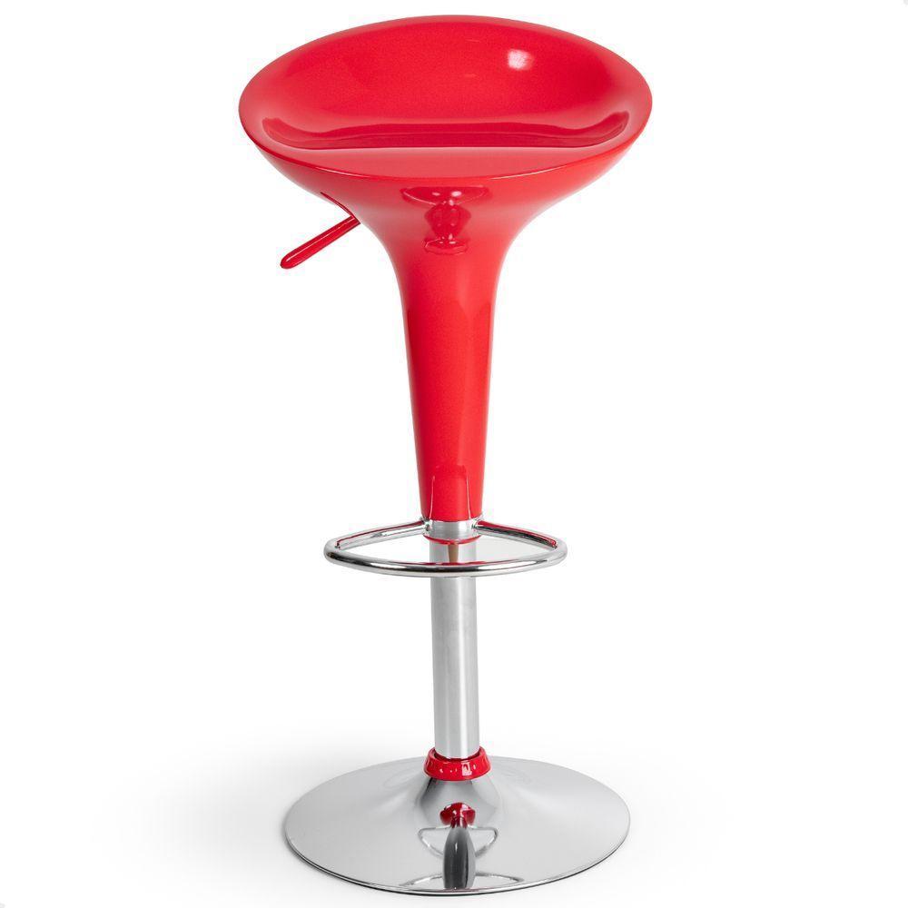 Banquetas Giratória Alta Tulipa Lotus Assento Abs Kit 06 Un Vermelho - 8