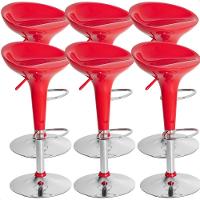 Banquetas Giratória Alta Tulipa Lotus Assento Abs Kit 06 Un Vermelho - 1