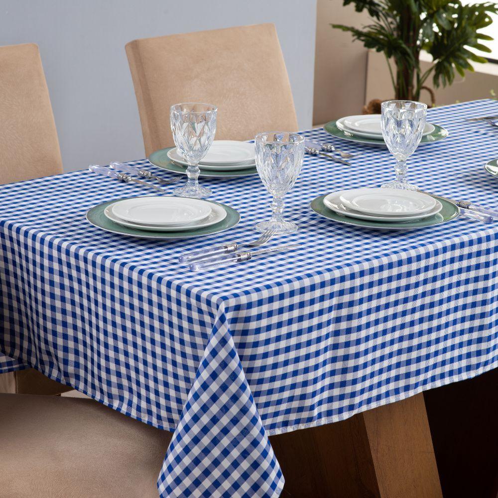 Toalha De Mesa Brisa 1 Peça 1,45m X 1,40m 4 Lugares 100% Poliéster Tecido Oxford Cor:azul - 3