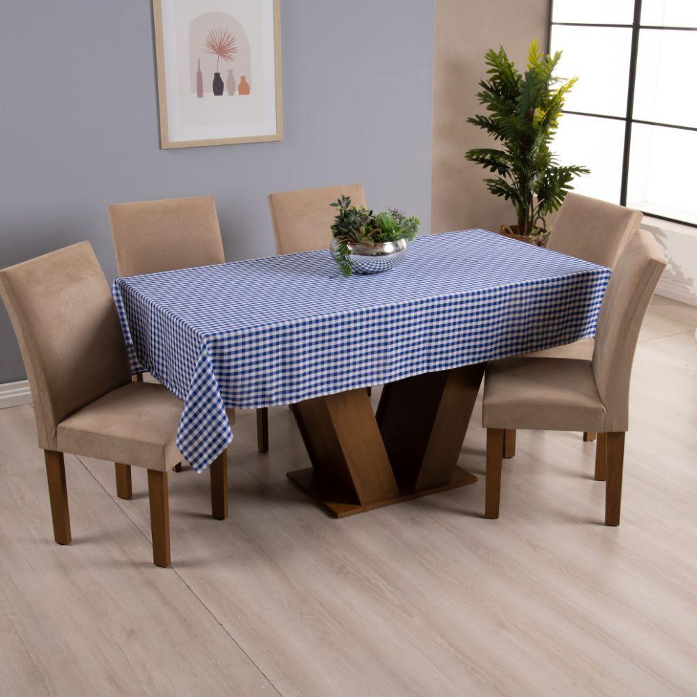 Toalha De Mesa Brisa 1 Peça 2,00m X 1,40m 6 Lugares 100% Poliéster Tecido Oxford Cor:azul - 2