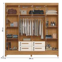 Conjunto Quarto Moval Guarda-roupa 8 Portas E Cômoda Freijo/Off White - 3