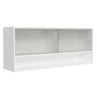Armário Aéreo 120cm 2 Portas Correr Vidro Pontilhado 1 Nicho Branco Para Cozinhas Glamy Lux E Reims Madesa Branco - 1