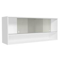 Armário Aéreo 120cm 2 Portas Correr Vidro Pontilhado 1 Nicho Branco Para Cozinhas Glamy Lux E Reims Madesa Branco - 3