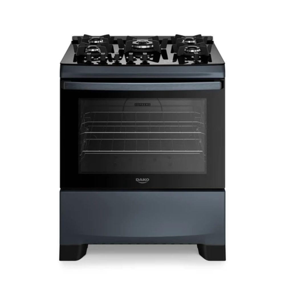 Fogão Dako 5 Bocas Supreme Timer Glass Titanium Bivolt - 1
