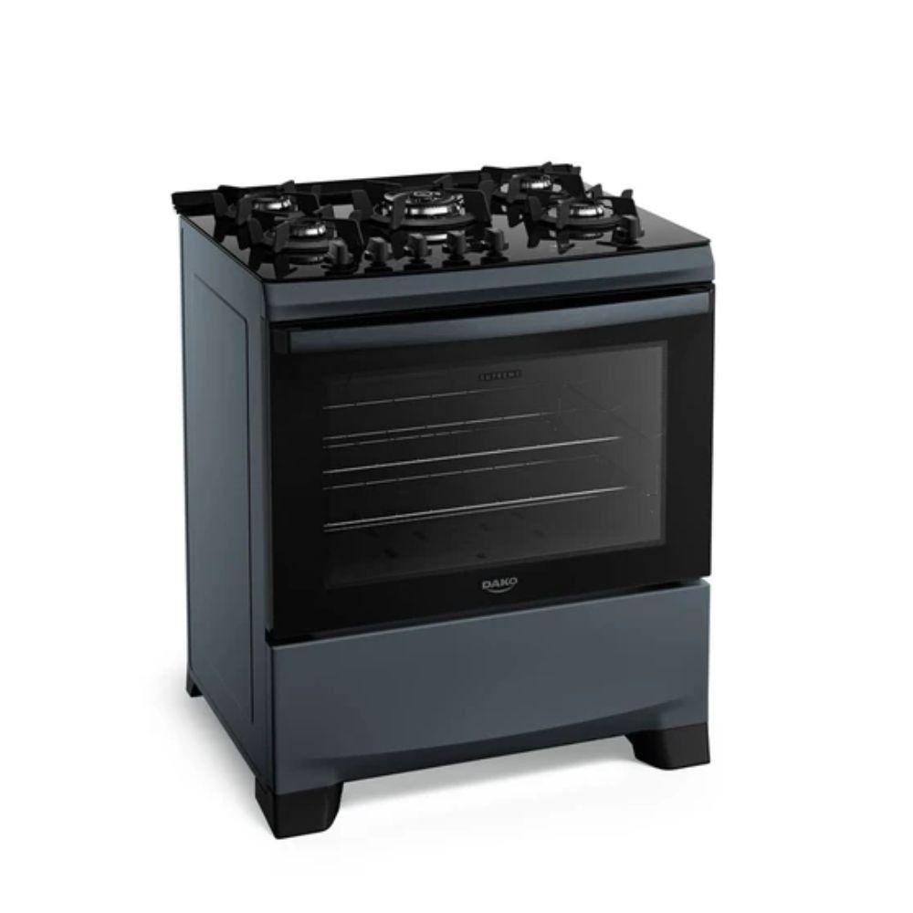 Fogão Dako 5 Bocas Supreme Timer Glass Titanium Bivolt - 5