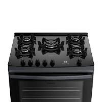 Fogão Dako 5 Bocas Supreme Timer Glass Titanium Bivolt