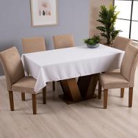 Toalha De Mesa Basic 1 Peça 2,00m X 1,40m 6 Lugares 100% Poliéster Tecido Oxford Cor:branco - 2