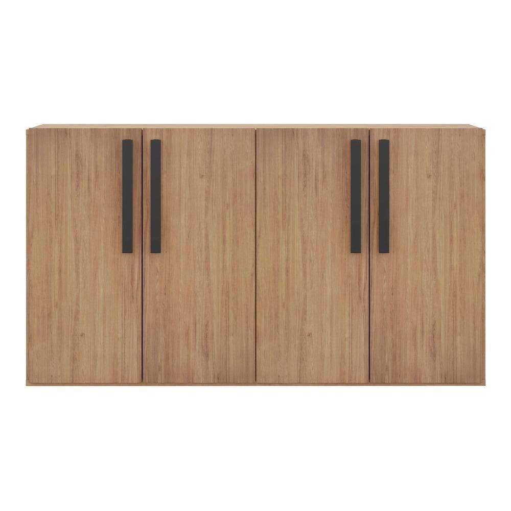 Aparador Buffet 4 Portas Suspenso Viena Rustic/preto - 8