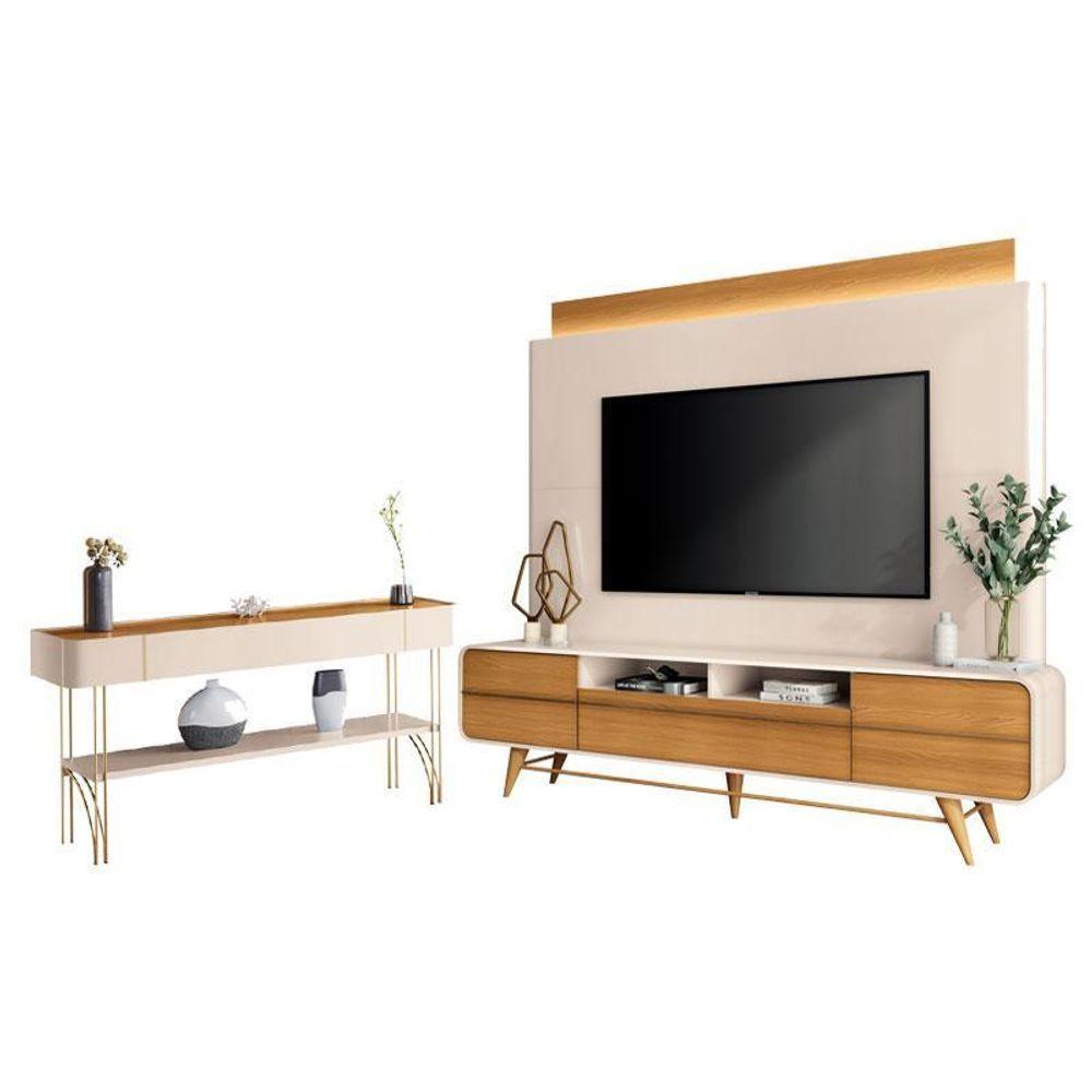 Estante Home Theater Nobre E Aparador Vivant Off White Cinamomo – Hb Móveis - 1