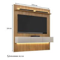 Home Suspenso Frisado Ambiente Curitiba 180 Cinamomo Off White Com Led - Valdemóveis - 3