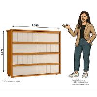 Cômoda Grande 8 Gavetas 100% Mdf Ripada Talita Cinamomo-off White - 2