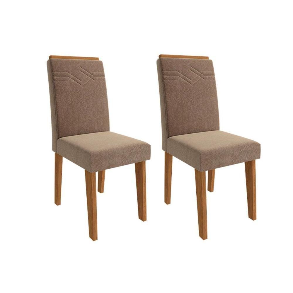 Cadeira Sala De Jantar Taís Kit 2 Un Nature-suede Nude Bege - Cimol - 7
