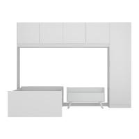 Cama De Solteiro Com Guarda Roupa E Mesa De Cabeceira Retrô Dublin Multimóveis Mp4033 Branca - 3