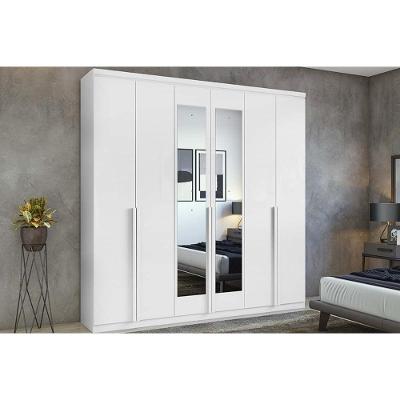 Guarda Roupa Casal Alonzo New 6 Portas de Abrir 4 Gavetas Branco