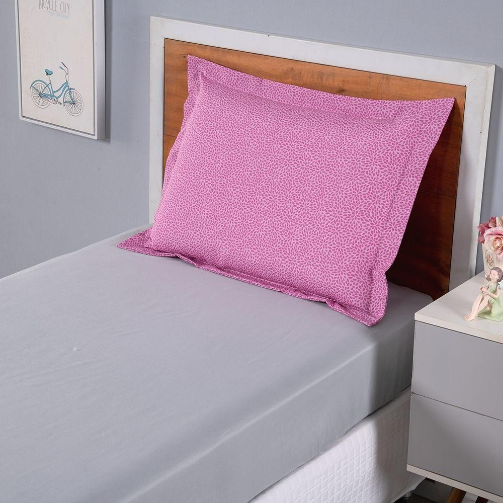 Fronha Estampada Infantil Joy 1 Peça 70cm X 50cm 80% Algodão - 20% Poliéster Percal 180 Fios Cor:pink - 2