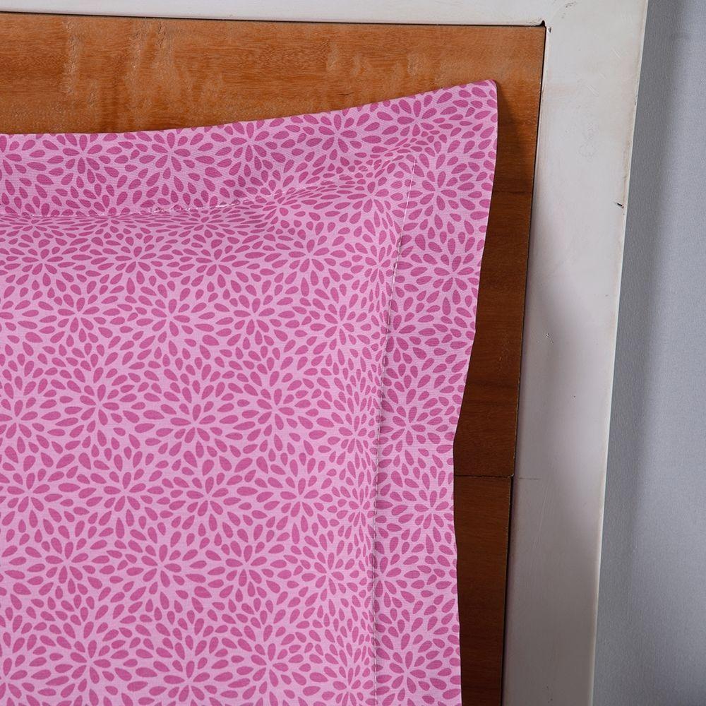 Fronha Estampada Infantil Joy 1 Peça 70cm X 50cm 80% Algodão - 20% Poliéster Percal 180 Fios Cor:pink - 3