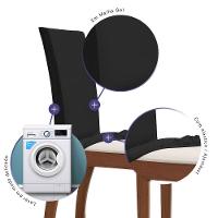 Kit 6 Pçs Capa Protetora De Cadeira 6 Lugares Malha Gel Ajustável Variação: Preto - 5