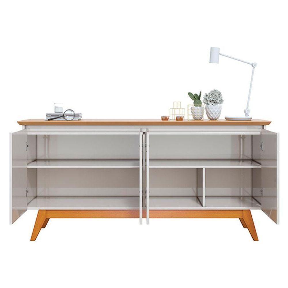 Aparador Para Sala Buffet Ambiente Classic 1.8 Off White Nature - Imcal - 4