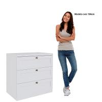 Cômoda Genialflex Infinity 3 Gavetas 100% Mdf Branco