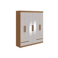 Guarda Roupa Solteiro 6 Portas (2 C- Espelho) E 4 Gavetaszeus Branco - Lopas - 6