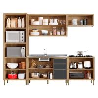 Cozinha Modulada Paola Composição 6 Carvalho Dakar Grafite - Aramóveis - 2