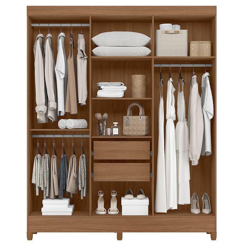 Guarda Roupa Solteiro Uruguai 6 Portas Carvalho Fendi Com Espelho - Moval - 3