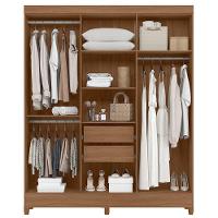 Guarda Roupa Solteiro Uruguai 6 Portas Carvalho Fendi Com Espelho - Moval - 3