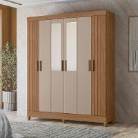 Guarda Roupa Solteiro Uruguai 6 Portas Carvalho Fendi Com Espelho - Moval - 5