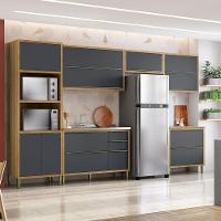 Cozinha Modulada Paola Composição 1 Carvalho Dakar Grafite - Aramóveis - 3