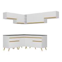 Cozinha Completa De Canto Veneza Gw Mp2069 Com Armário E Balcão Branca - 6