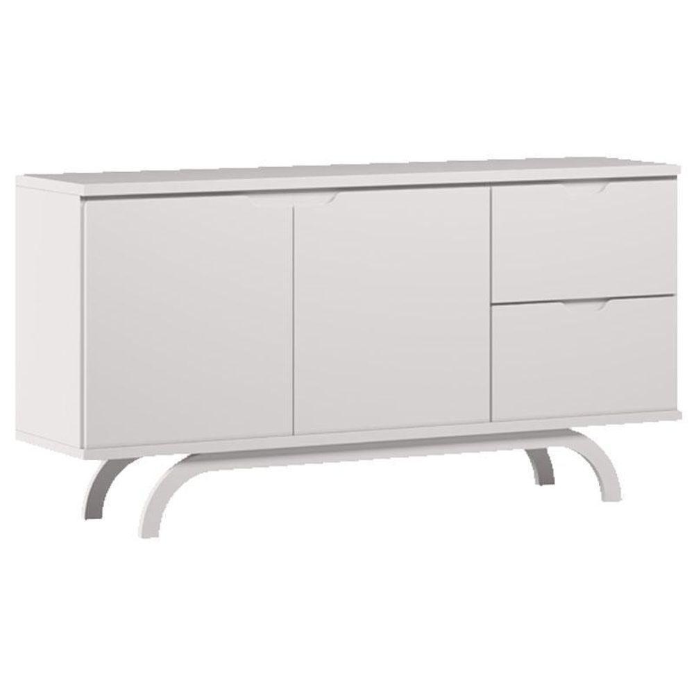 Cristaleira E Aparador Buffet Vicenza Com Espelho Isadora Off White – New Ceval - 5