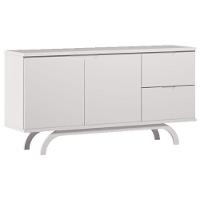 Cristaleira E Aparador Buffet Vicenza Com Espelho Isadora Off White – New Ceval - 5