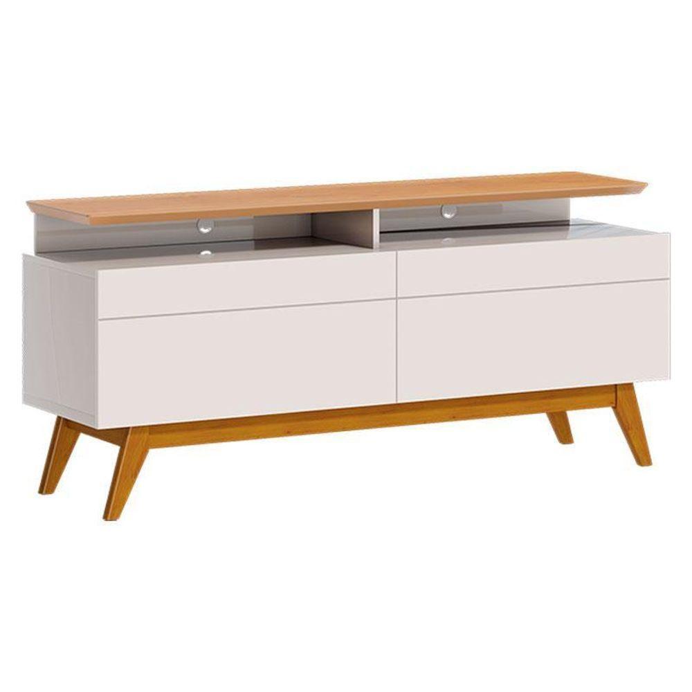 Rack Bancada Ambiente Classic 2 Gavetas Com Nicho 1.4 Off White Nature - Imcal - 3