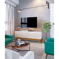 Rack Bancada Ambiente Classic 2 Gavetas Com Nicho 1.4 Off White Nature - Imcal - 1