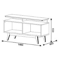 Rack Bancada Ambiente Classic 2 Gavetas Com Nicho 1.4 Off White Nature - Imcal - 2