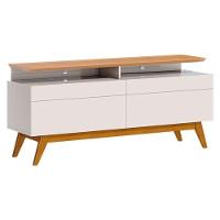 Rack Bancada Ambiente Classic 2 Gavetas Com Nicho 1.4 Off White Nature - Imcal - 3