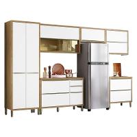 Cozinha Modulada Paola Composição 4 Carvalho Dakar Branco Brilho - Aramóveis - 1