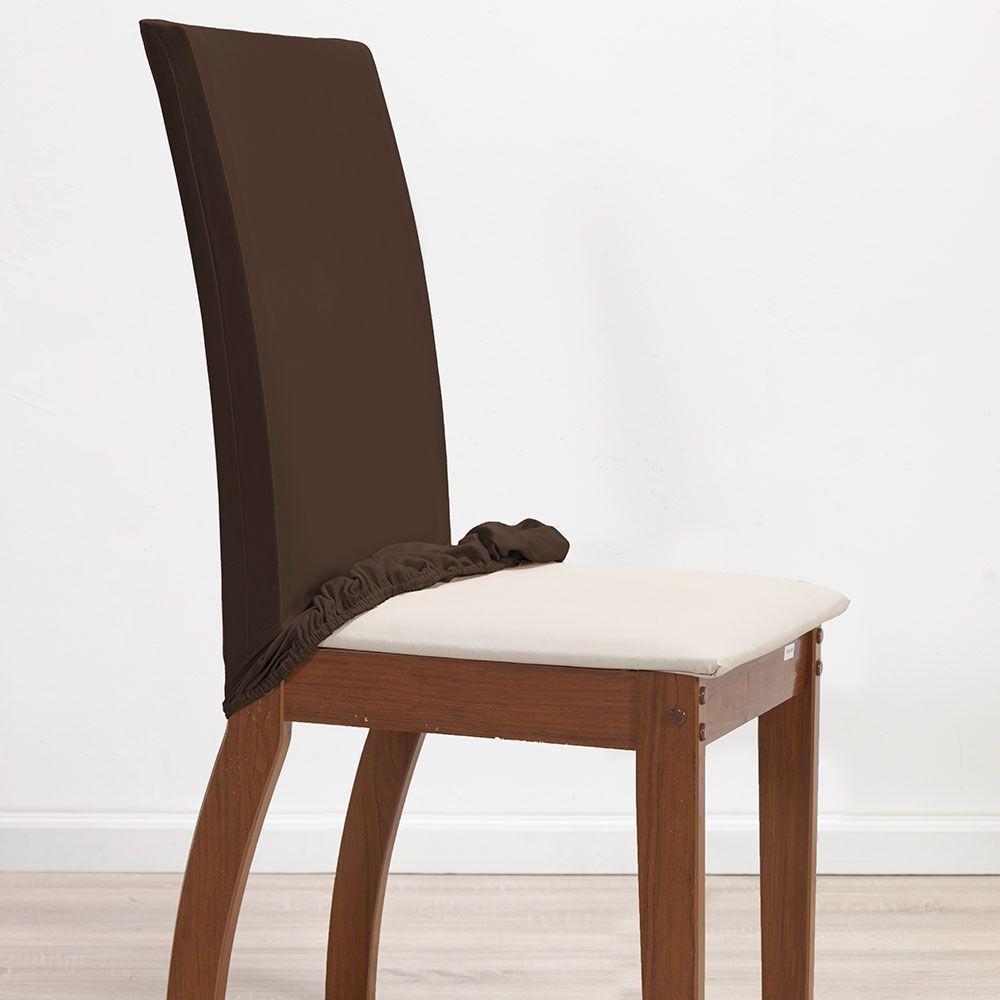 Kit 6 Pçs Capa Protetora De Cadeira 6 Lugares Malha Gel Ajustável Variação: Marrom - 2