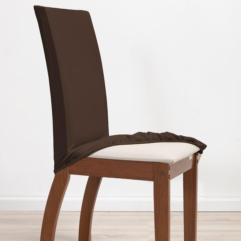 Kit 6 Pçs Capa Protetora De Cadeira 6 Lugares Malha Gel Ajustável Variação: Marrom - 3