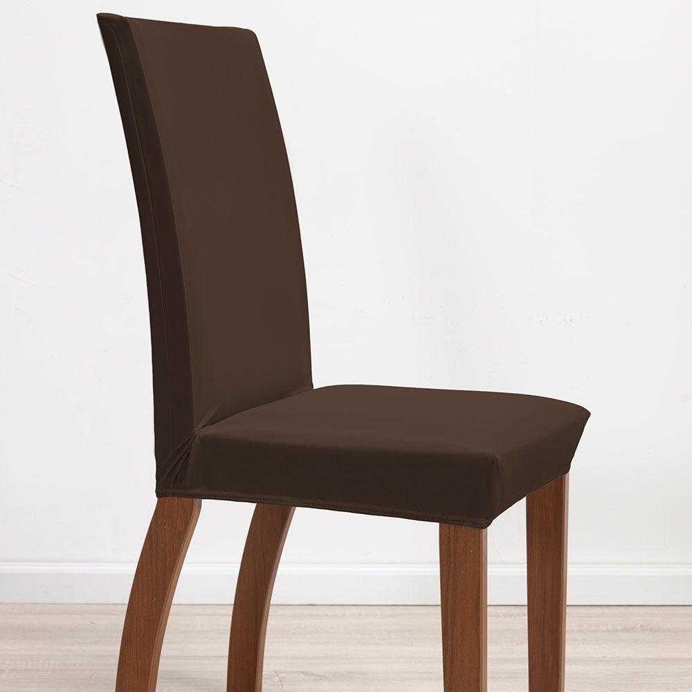 Kit 6 Pçs Capa Protetora De Cadeira 6 Lugares Malha Gel Ajustável Variação: Marrom - 4