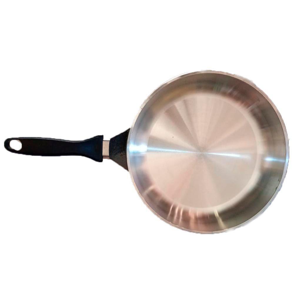 Frigideira Funda Alumínio Fundido Nº 24 Tampa De Vidro Polido Cava - 4