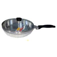 Frigideira Funda Alumínio Fundido Nº 24 Tampa De Vidro Polido Cava - 1