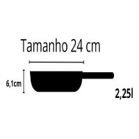 Frigideira Funda Alumínio Fundido Nº 24 Tampa De Vidro Polido Cava - 6