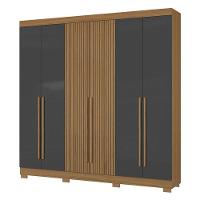 Guarda Roupa Casal 2030230 Com Multiuso 2000191 Atacama Grafite E Cômoda Sevilha Atacama - Aramóveis - 2