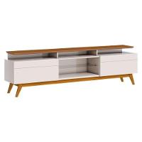 Rack Bancada Classic 2 Gavetas Com Nicho 1.8 Off White Freijó Touch - Imcal - 1