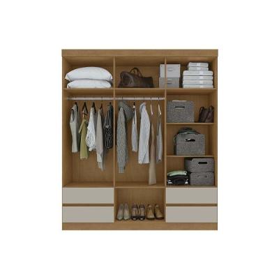 Guarda Roupa Solteiro Zeus 6 Portas de Abrir 4 Gavetas Branco MDP Lopas