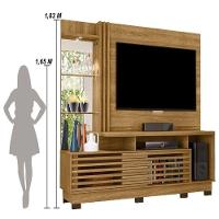 Estante Home Theater Frizz Plus Para Tv Até 60 Polegadas Com Pés 2 Portas - Madetec Cumaru