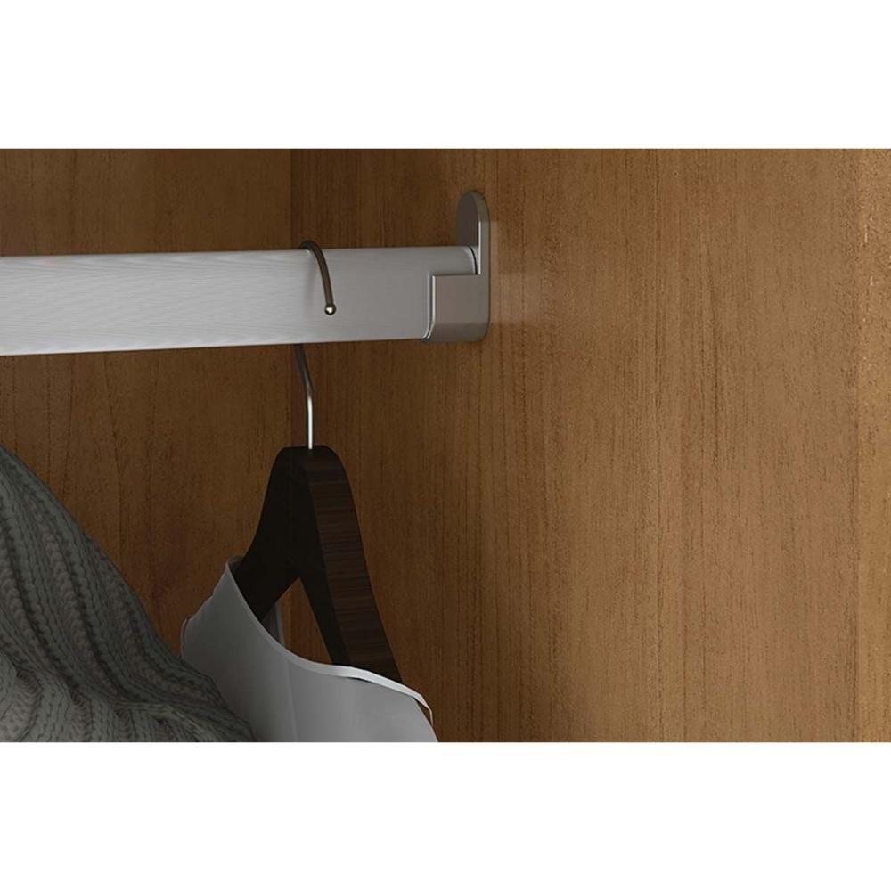 Guarda Roupa Solteiro 6 Portas (2 C- Espelho) E 4 Gavetaszeus Amêndoa-off White - Lopas - 9